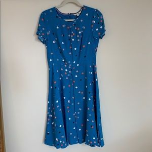 Boden blue polka dot dress
